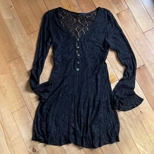 Black lace midi dress